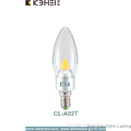 3W led candle light E14 Base with Clear glass cover